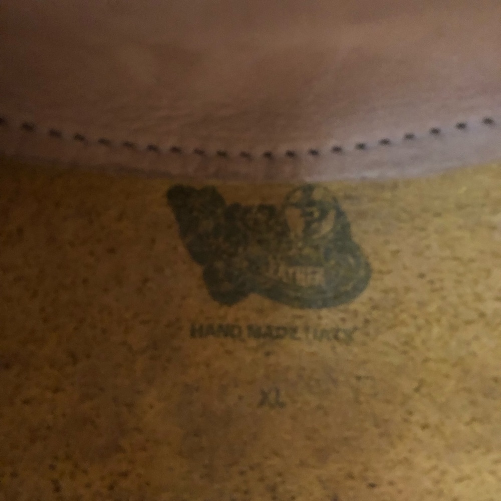 VTG San Zeno Handmade Leather Tooled Leather Hat XL - Picture 4 of 9